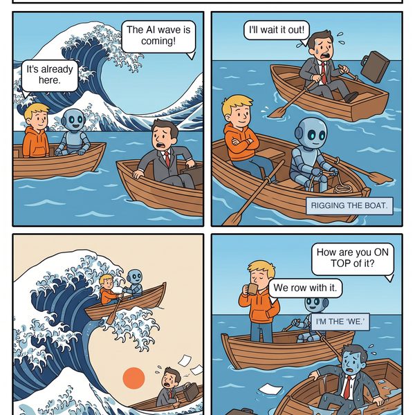 Mostly Working strip: The AI Wave Hit. Outcomes Varied.